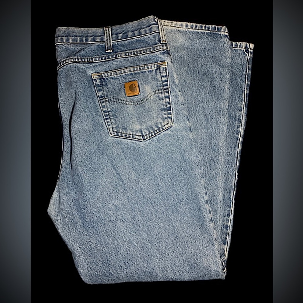 Carhartt Jeans Men’s 42x34 Blue Jeans Relaxed Fit Straight Leg - Picture 1 of 6